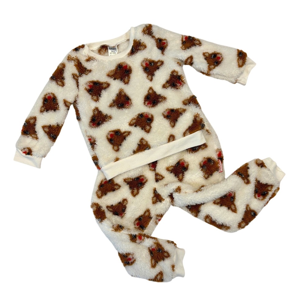 Rudolph the Red Nose Reindeer Fleece Baby Outfit Set Holiday Christmas‎ 24M